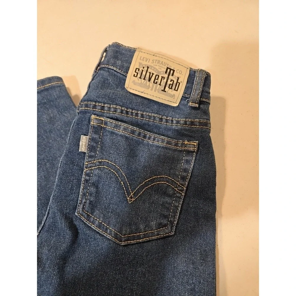 Levi SilverTab Mini Mom Jeans‎  w/Adjustable Waist Girls Sz 7 Regular (1332)